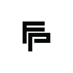 FP monogram logo design letter text name symbol monochrome logotype alphabet character simple logo