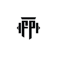 FP monogram logo design letter text name symbol monochrome logotype alphabet character simple logo