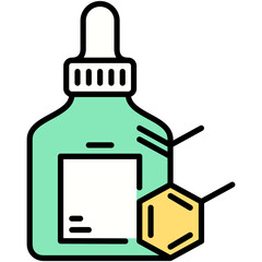 Salicylic Acid Icon. Phenolic Molecular Formula Symbol Stock Illustration. Vector Filled Line Icons For UI Web Design And Presentation