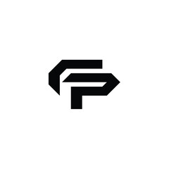 FP monogram logo design letter text name symbol monochrome logotype alphabet character simple logo