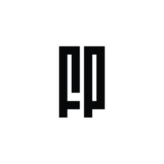 FP monogram logo design letter text name symbol monochrome logotype alphabet character simple logo
