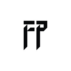 FP monogram logo design letter text name symbol monochrome logotype alphabet character simple logo