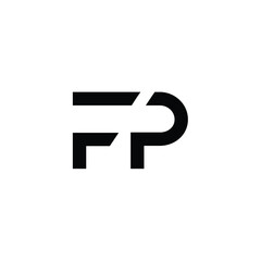 Obraz premium FP monogram logo design letter text name symbol monochrome logotype alphabet character simple logo
