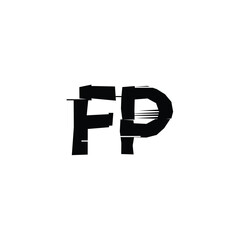 FP monogram logo design letter text name symbol monochrome logotype alphabet character simple logo
