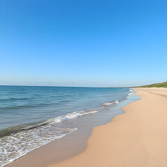 Fototapeta premium Una preciosa imagen de una playa que evoca mucha serenidad