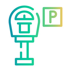Fototapeta premium parking meter Line Gradient Icon