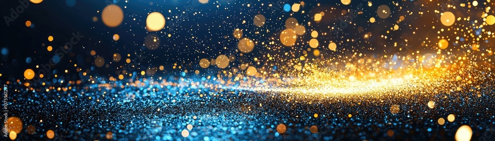 Poster stunning glitter particles against a dark background creating a magical and dreamy atmosphere with s