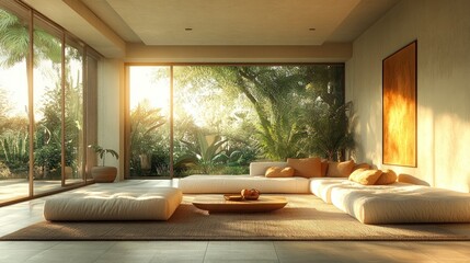Fototapeta premium Modern Living Room with Natural Light