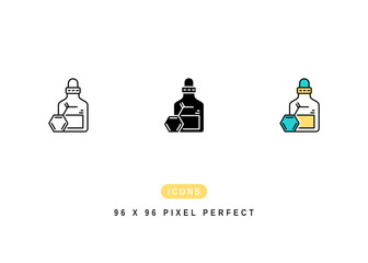 Niacinamide Icon. Nicotinamid Molecule Formula Symbol Stock Illustration. Vector Line Icons For UI Web Design And Presentation
