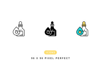 Retinol Icon. Retinoid Vitamin A Serum Symbol Stock Illustration. Vector Line Icons For UI Web Design And Presentation