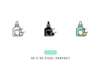 Salicylic Acid Icon. Phenolic Molecular Formula Symbol Stock Illustration. Vector Line Icons For UI Web Design And Presentation