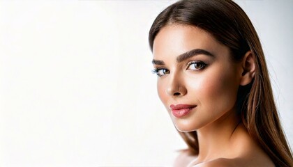 Fototapeta premium Firefly Beautiful girl with perfect fresh clean skin, Skincare and facial treatment concept,&nbsp;isolate (1)
