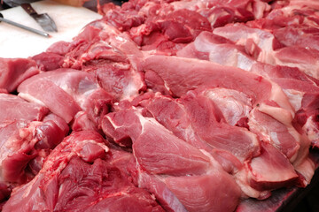 Hygienic pork in fresh markets.