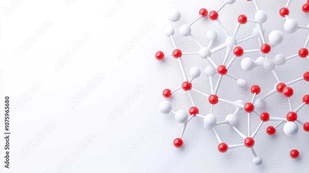 Poster abstract representation of molecular structures in a scientific background featuring interconnected 