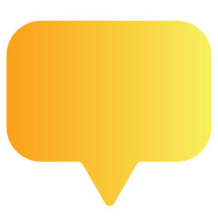 Yellow Gradient Speech Bubble Icon - Modern Chat Symbol with Rounded Corners