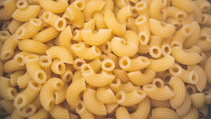 Macaroni pasta elbows cooked texture detail close up