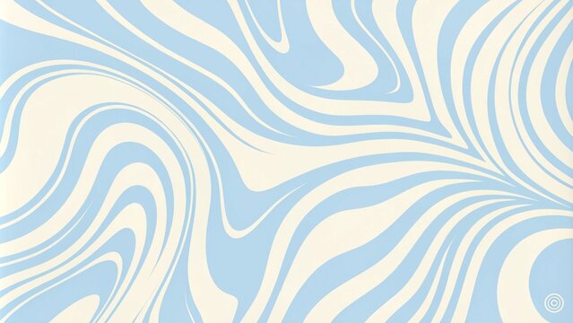 Abstract horizontal background with colorful waves. Horizontal background with blue waves in style retro 60s, 70s. Trendy minimal wavy design in pastel colors. Colorful marble for the cover, backdrop