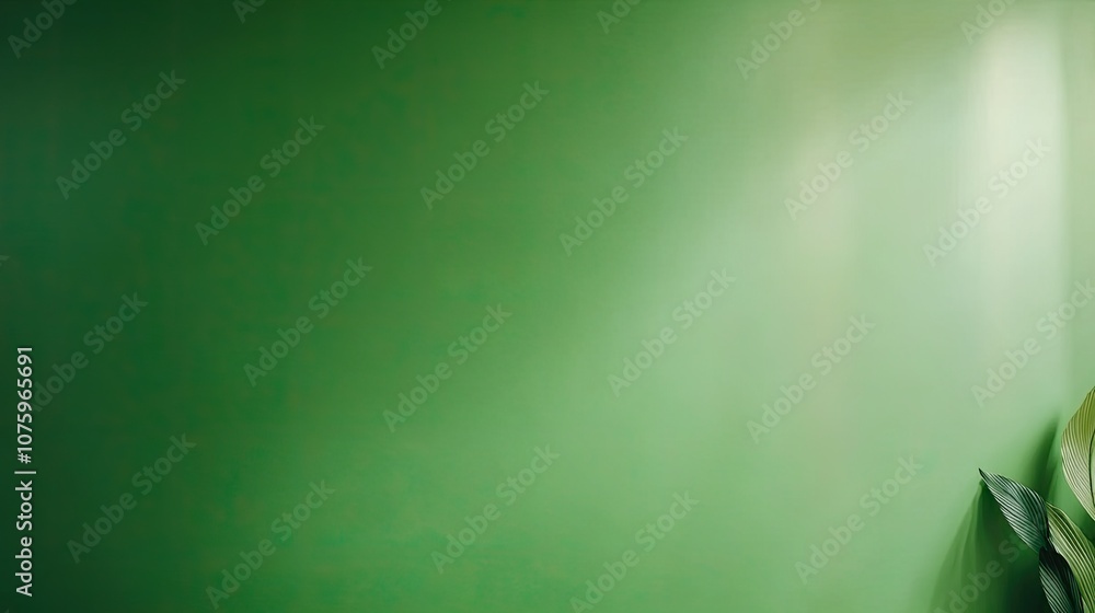Poster lush green background with soft lighting highlighting natural elements for calm and tranquil atmosph
