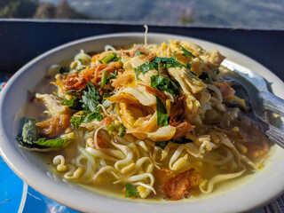 typical Indonesian soto food 