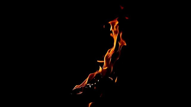 fire blazing in the dark of night