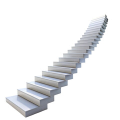 White stairs isolated on a white background 3d render