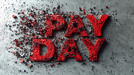 Experience the Excitement of PAY DAY with Bold Grungy Textures and Distressed Design Elements
