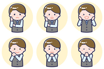 男性販売員のポーズセット_04