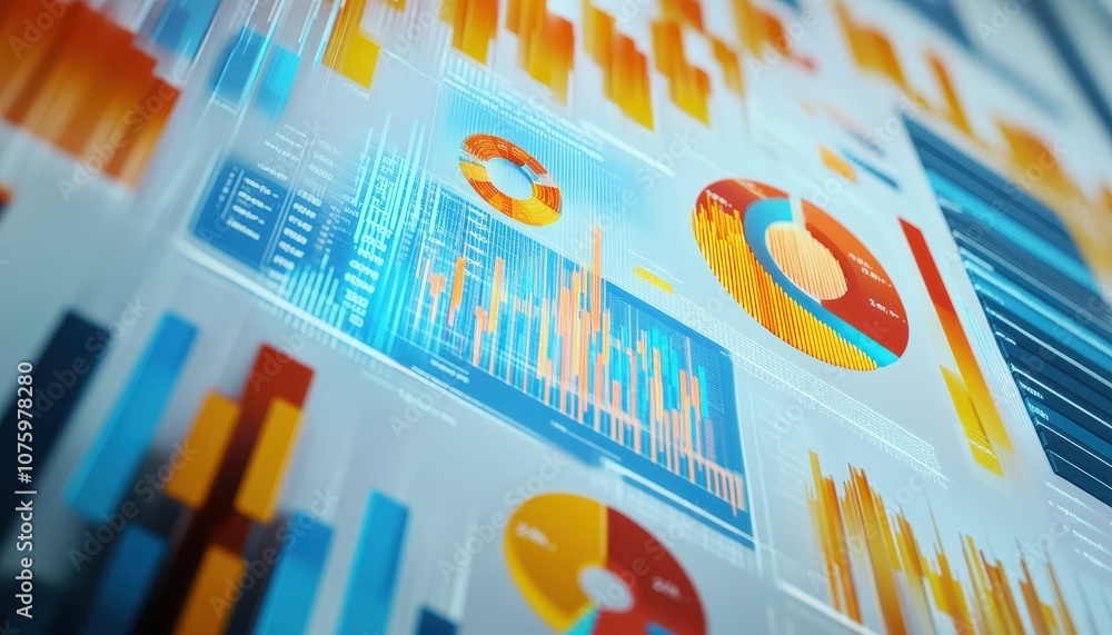 Poster data visualization: a colorful representation of business insights.