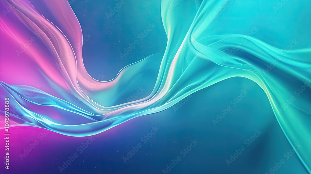 Poster abstract flowing waves of vibrant colors creating a visually captivating background, ideal for moder