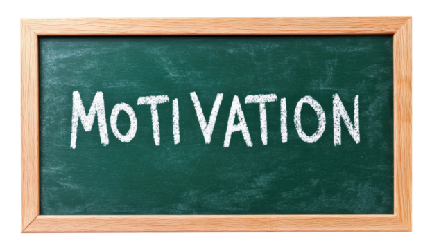 Blackboard with word Motivation isolated on transparent background