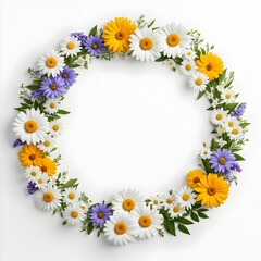 Obraz premium Flowers Circle Border Copy Space Area