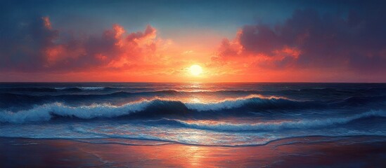 Fototapeta premium Sunset over the Ocean