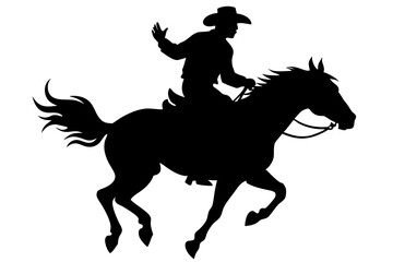 Rodeo silhouette vector illustration on white background.