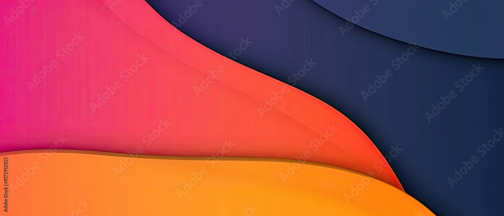 Poster vibrant colorful gradient waves with smooth flowing curves in modern abstract design aesthetic for b