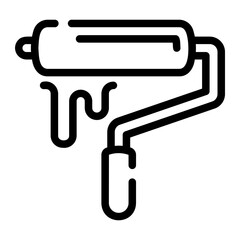 Fototapeta premium paint roller Line Icon