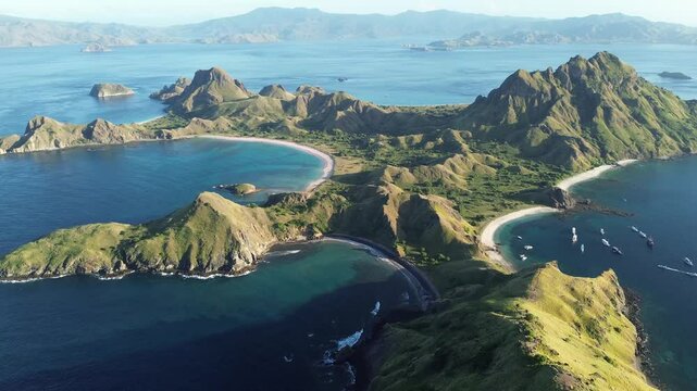 Drone shoot of beautiful Padar Island in Labuan Bajo