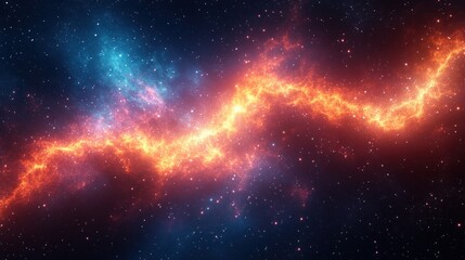 Fototapeta premium Cosmic Nebula with Striking Red and Blue Hues