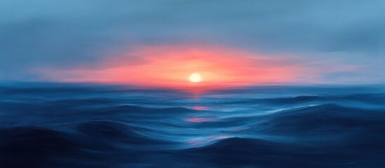 Obraz premium Serene Sunset Over the Ocean