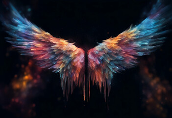 silhouette painted illustration bright angel tribal element love signs icon shape eagle valentine pattern art background bird decoration wings black design symbol tattoo colors wing feather nubes red