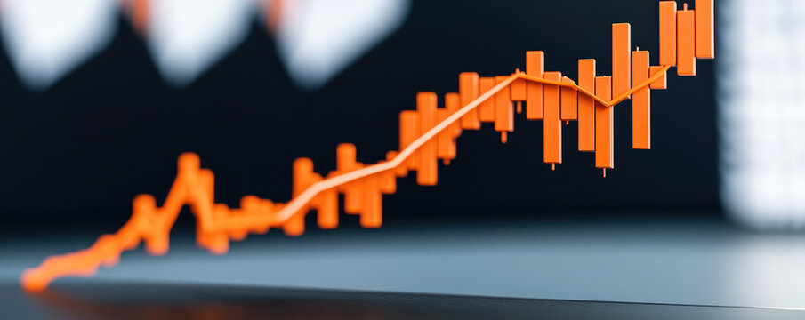 Dramatic Decline in Stock Values, a line graph illustrating a steep drop in market performance with a striking orange line