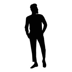 silhouette of a person in suit