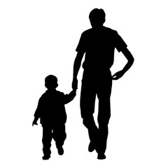 father and child silhouette 