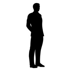 silhouette of a businessman in suit