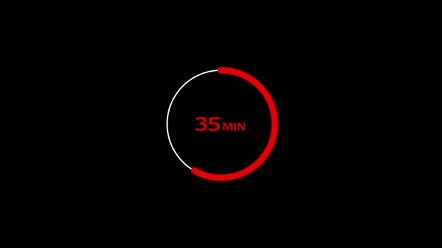 35 minutes timer clock icon 4k animation background.