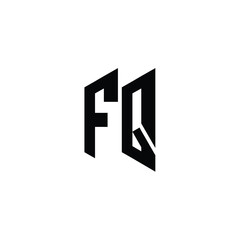 Fototapeta premium FQ monogram logo design letter text name symbol monochrome logotype alphabet character simple logo