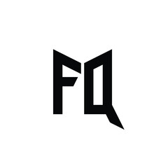FQ monogram logo design letter text name symbol monochrome logotype alphabet character simple logo