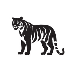 tiger silhouette vector black illustration