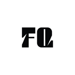 FQ monogram logo design letter text name symbol monochrome logotype alphabet character simple logo