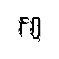 FQ monogram logo design letter text name symbol monochrome logotype alphabet character simple logo