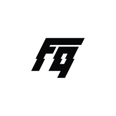 FQ monogram logo design letter text name symbol monochrome logotype alphabet character simple logo